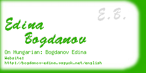 edina bogdanov business card